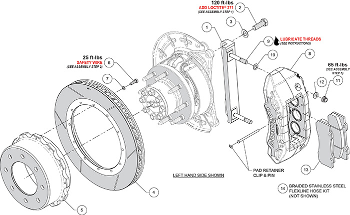 TX6R Big Brake Truck Rear Brake Kit Assembly Schematic