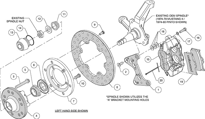 Forged Dynalite Front Drag Brake Kit Assembly Schematic