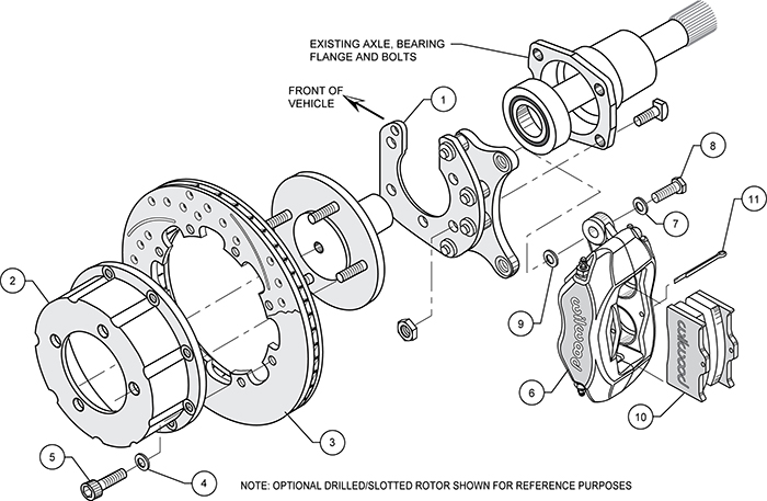 Forged Dynalite Pro Series Rear Brake Kit Assembly Schematic