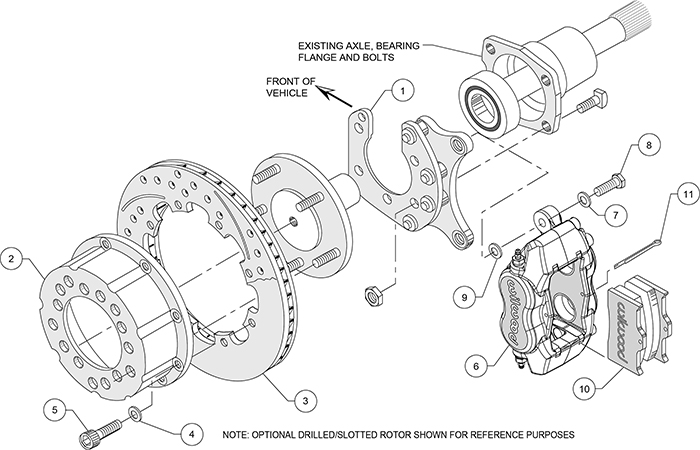 Forged Dynalite Pro Series Rear Brake Kit Assembly Schematic