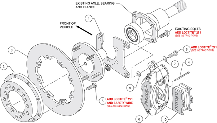 Forged Dynalite Rear Drag Brake Kit Assembly Schematic