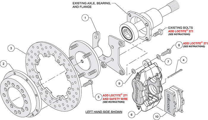 Forged Dynalite Rear Drag Brake Kit Assembly Schematic