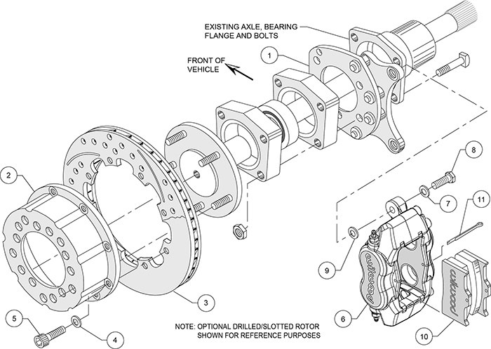 Forged Dynalite Pro Series Rear Brake Kit Assembly Schematic