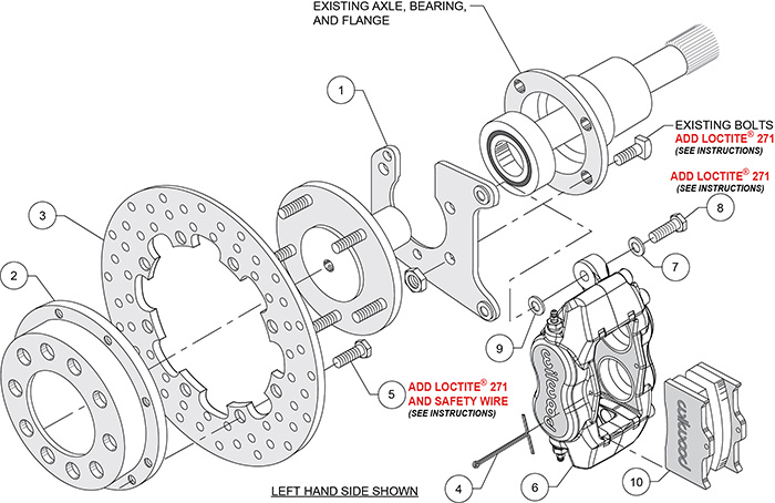 Forged Dynalite Rear Drag Brake Kit Assembly Schematic