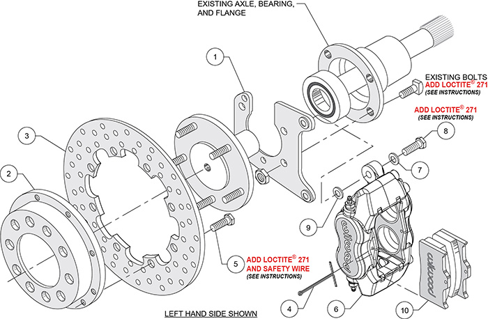 Forged Dynalite Rear Drag Brake Kit Assembly Schematic