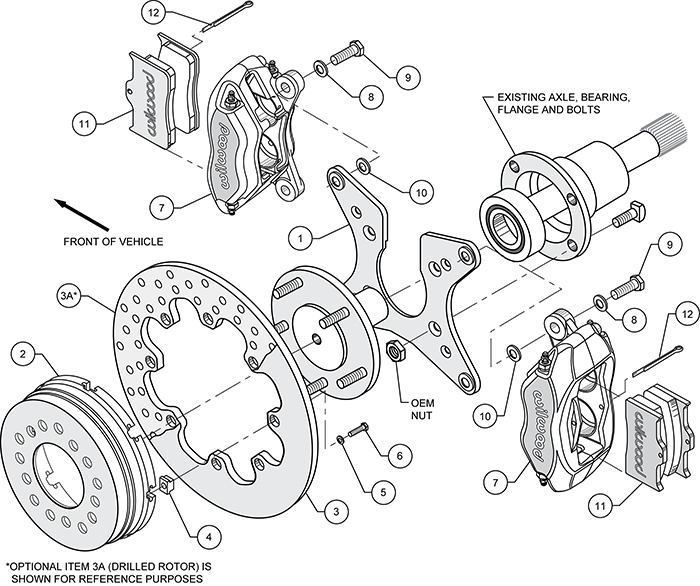 Forged Dynalite Dual Dynamic Rear Drag Brake Kit Assembly Schematic