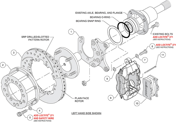 Forged Dynalite Pro Series Rear Brake Kit Assembly Schematic