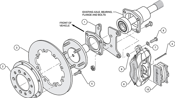 Forged Dynalite Rear Drag Brake Kit Assembly Schematic