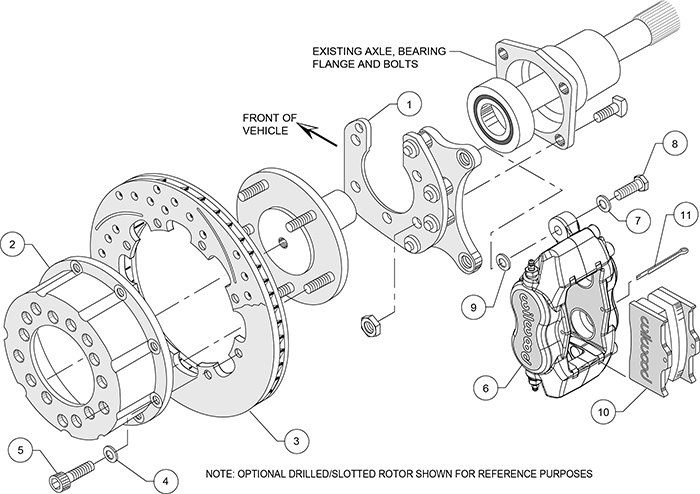 Forged Dynalite Pro Series Rear Brake Kit Assembly Schematic