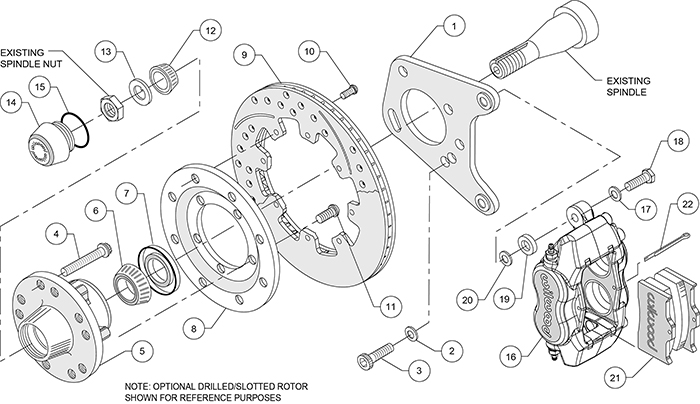 Forged Dynalite Big Brake Front Brake Kit (Hub) Assembly Schematic