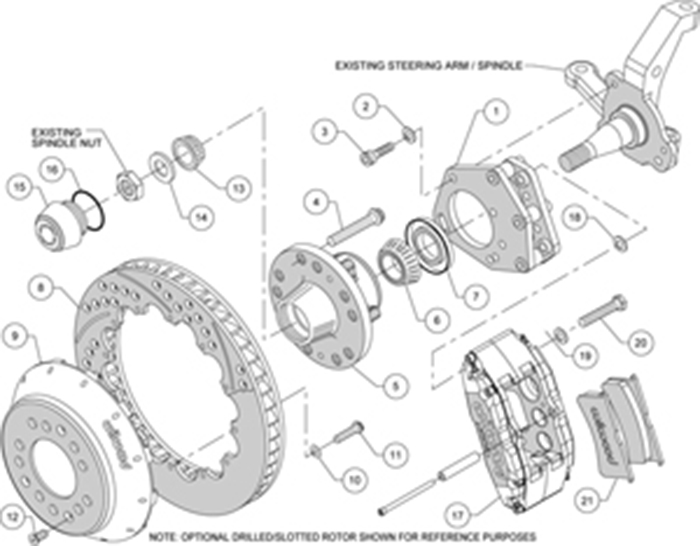 Superlite 6 Big Brake Front Brake Kit (Hub) Assembly Schematic