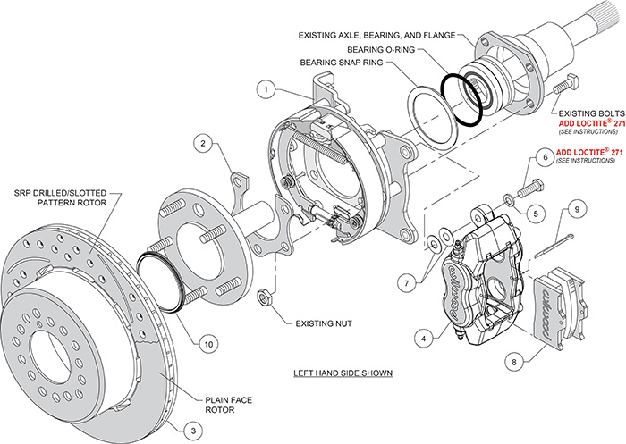 Forged Dynalite Rear Parking Brake Kit Assembly Schematic