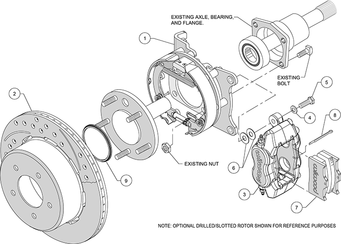 Forged Dynalite Rear Parking Brake Kit Assembly Schematic