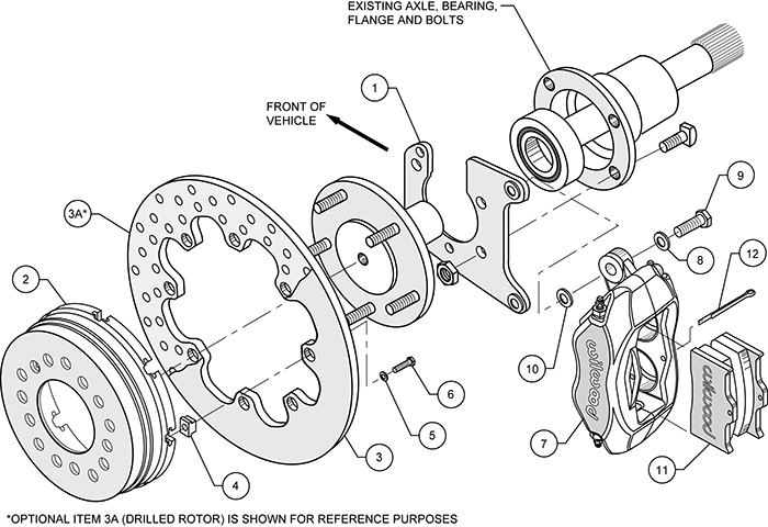 Forged Dynalite Dynamic Rear Drag Brake Kit Assembly Schematic