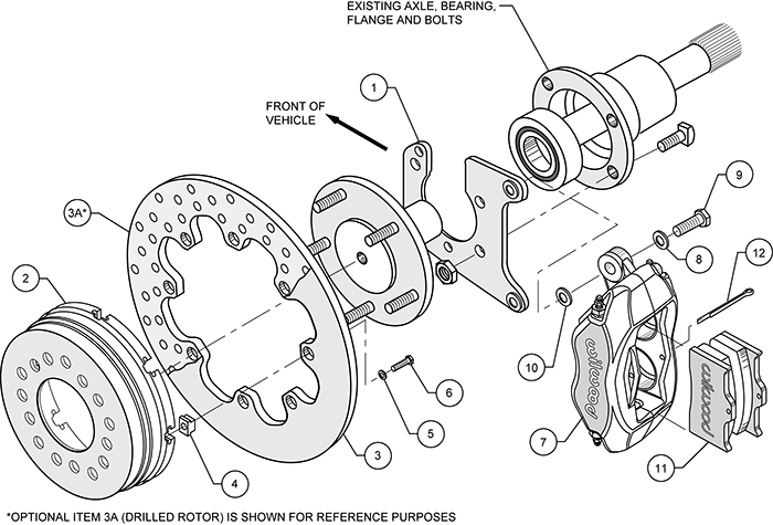 Forged Dynalite Dynamic Rear Drag Brake Kit Assembly Schematic