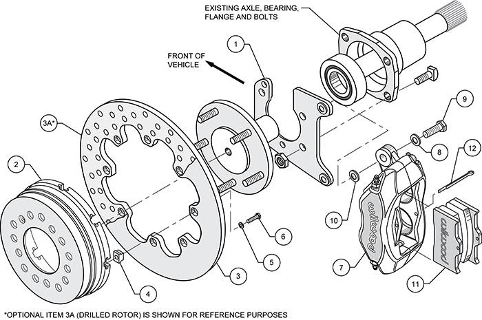 Forged Dynalite Dynamic Rear Drag Brake Kit Assembly Schematic