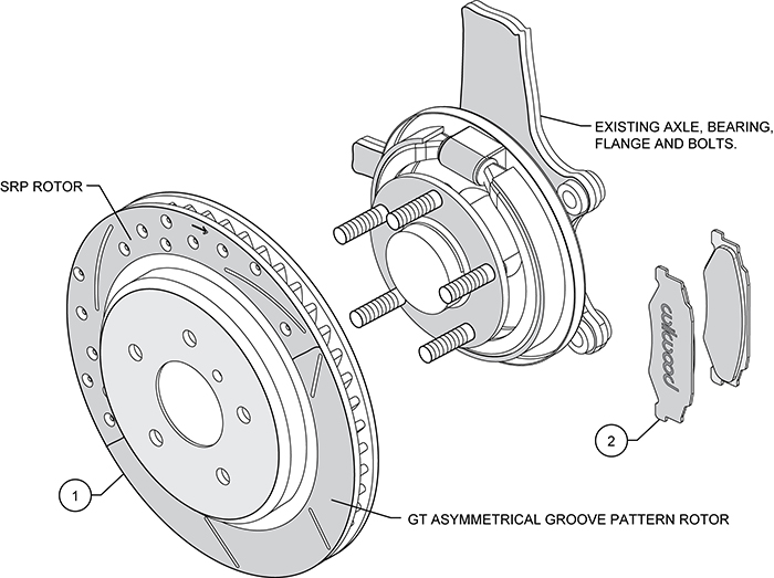 Promatrix Rear Replacement Rotor Kit Assembly Schematic