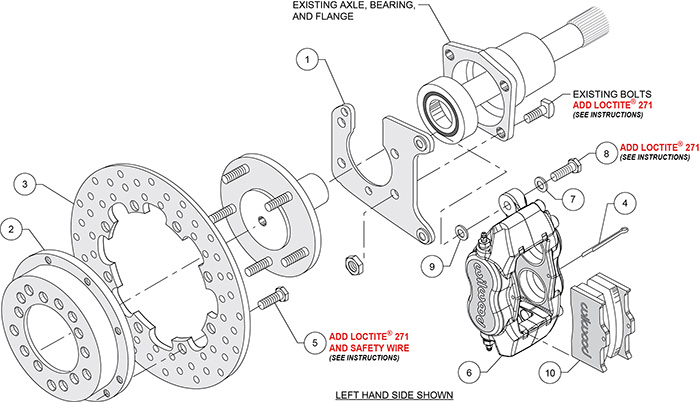 Forged Dynalite Rear Drag Brake Kit Assembly Schematic