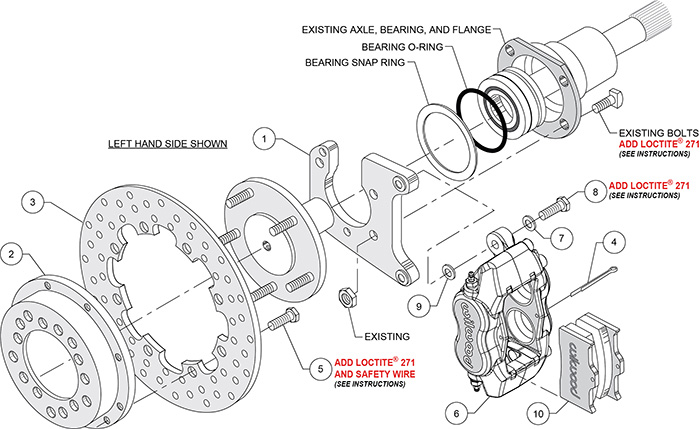 Forged Dynalite Rear Drag Brake Kit Assembly Schematic