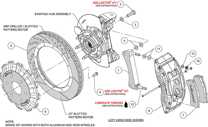 TC6R Big Brake Truck Front Brake Kit Assembly Schematic