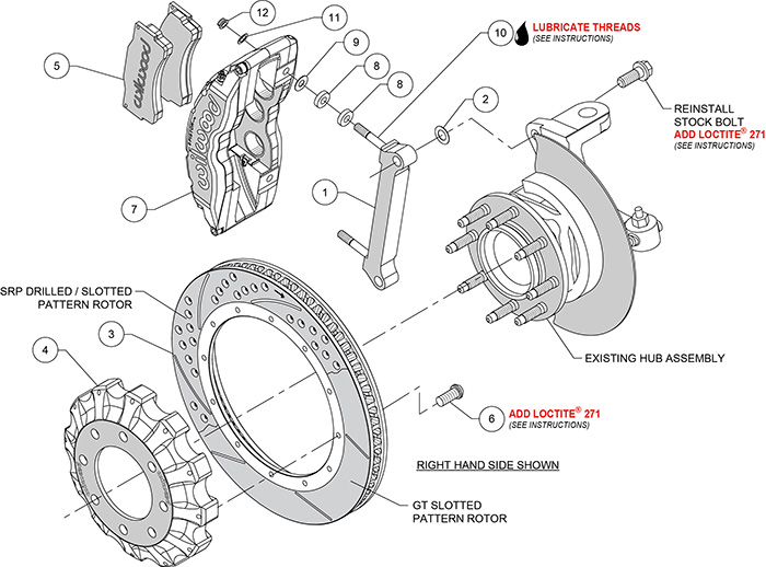 TC6R Big Brake Truck Front Brake Kit Assembly Schematic