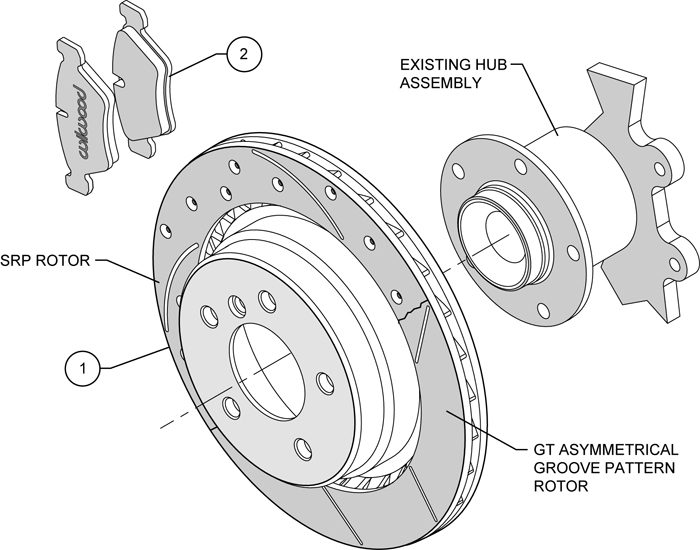 Promatrix Rear Replacement Rotor Kit Assembly Schematic