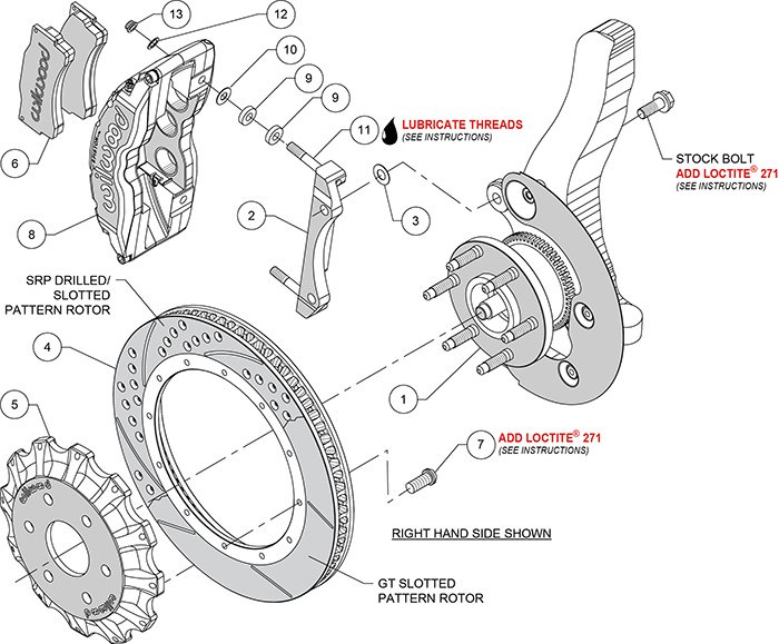 TC6R Big Brake Truck Front Brake Kit Assembly Schematic