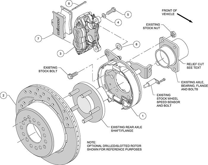 Forged Dynalite Rear Parking Brake Kit Assembly Schematic