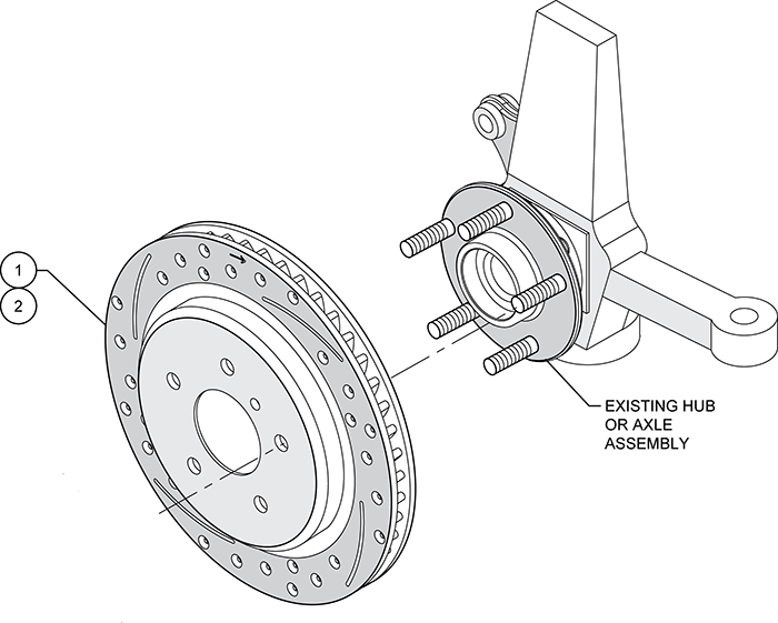 Promatrix Front and Rear Replacement Rotor Kit Assembly Schematic