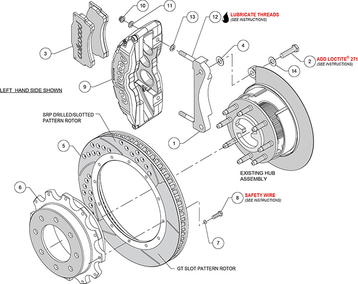 TC6R Big Brake Truck Rear Brake Kit Assembly Schematic