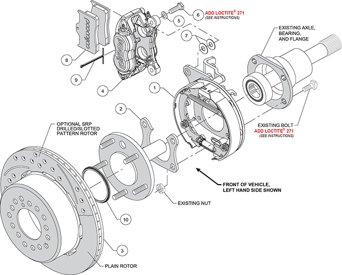 Forged Dynalite Rear Parking Brake Kit Assembly Schematic