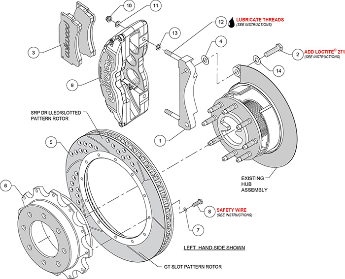 TC6R Big Brake Truck Rear Brake Kit Assembly Schematic