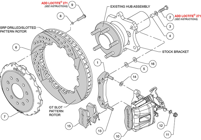 Combination Parking Brake Caliper Rear Brake Kit Assembly Schematic