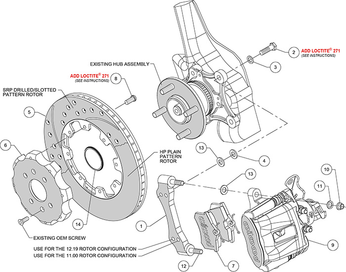 Combination Parking Brake Caliper Rear Brake Kit Assembly Schematic