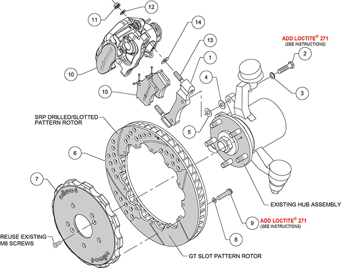 Combination Parking Brake Caliper Rear Brake Kit Assembly Schematic