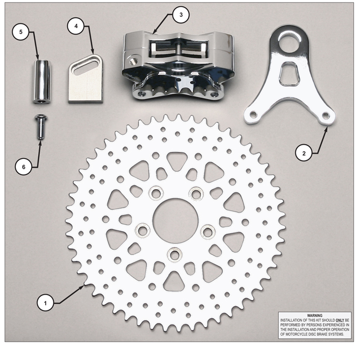 GP310 Motorcycle Rear Sprocket Brake Kit Assembly Schematic