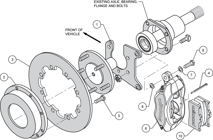 Forged Dynalite Rear Drag Brake Kit Assembly Schematic