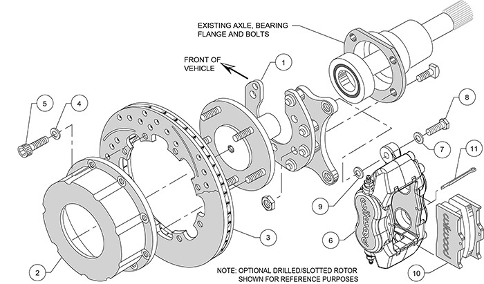 Forged Dynalite Pro Series Rear Brake Kit Assembly Schematic