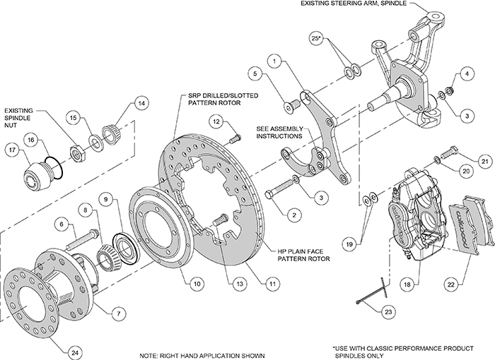 Forged Dynalite Pro Series Front Brake Kit Assembly Schematic