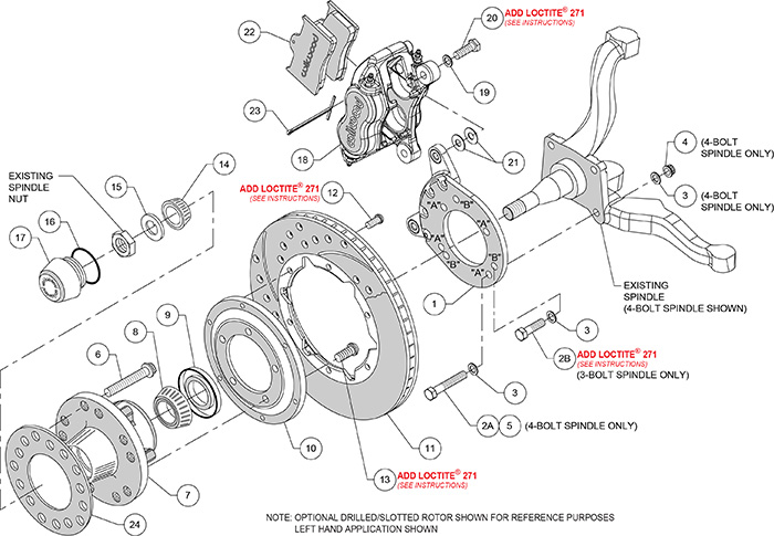 Forged Dynalite Pro Series Front Brake Kit Assembly Schematic