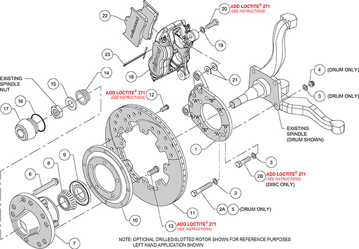 Forged Dynalite Big Brake Front Brake Kit (Hub) Assembly Schematic