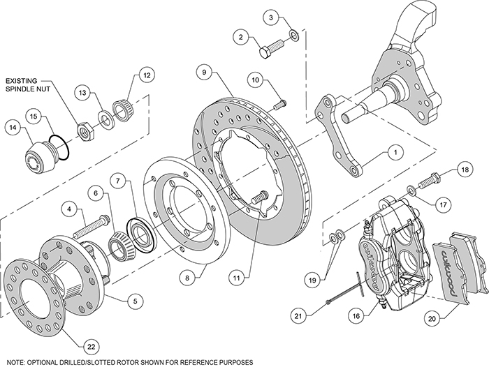 Forged Dynalite Pro Series Front Brake Kit Assembly Schematic