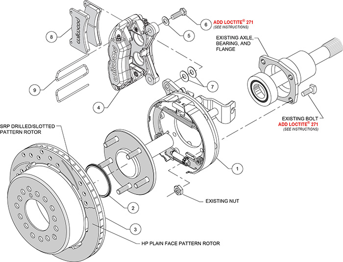 Forged Dynapro Low-Profile Rear Parking Brake Kit Assembly Schematic