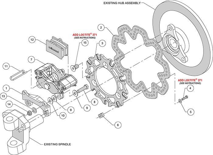 GP320 Sprint Left Front Brake Kit Assembly Schematic