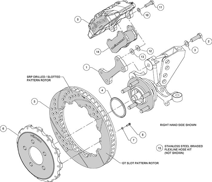 Forged Dynapro 6 Big Brake Front Brake Kit (Hat) Assembly Schematic