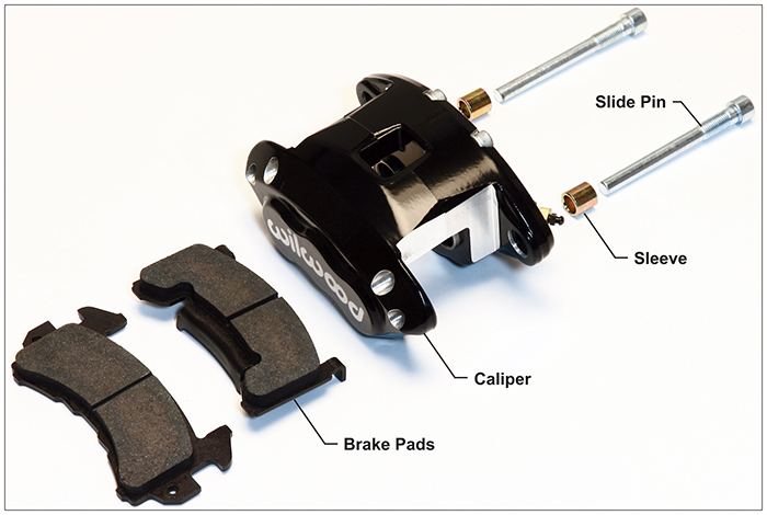 D154 Front Caliper Kit Assembly Schematic