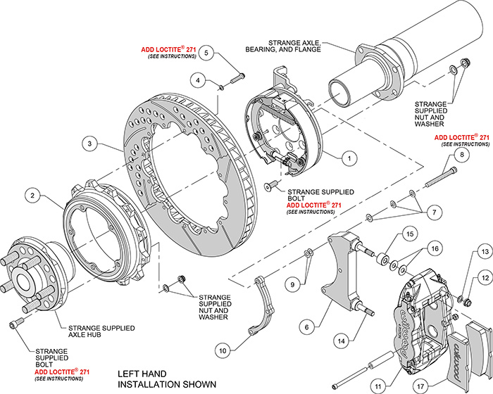 Forged Narrow Superlite 4R Big Brake Rear Parking Brake Kit Assembly Schematic