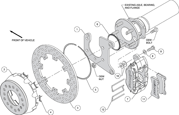 Dynapro SA Lug Drive Dynamic Rear Drag Brake Kit Assembly Schematic