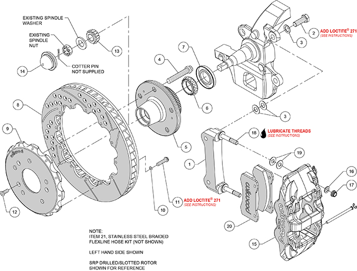 AERO6 Big Brake Truck Front Brake Kit Assembly Schematic