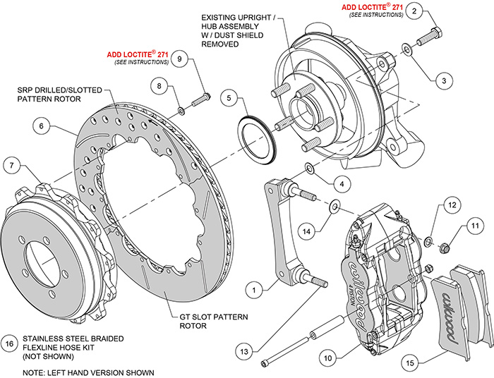 Forged Narrow Superlite 4R Big Brake Rear Brake Kit For OE Parking Brake Assembly Schematic